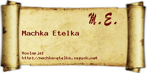 Machka Etelka névjegykártya